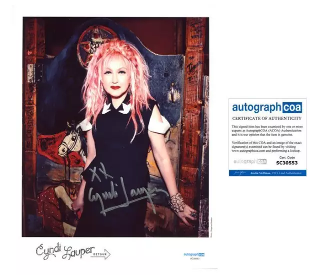 Cyndi Lauper "Detour" Singer AUTOGRAPH Signed Autographed 8x10 Photo ACOA