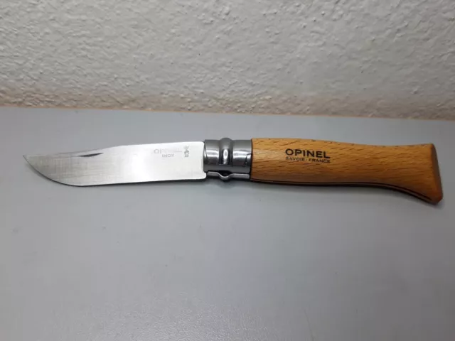 COLTELLINO OPINEL N. 9 Acciaio Inox Made in France originale Mai Usato