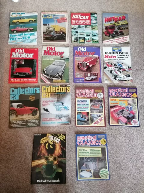 JOB LOT 14 CAR MAGAZINES FROM THE 1960'S 1970s 1980's COLLECTIBLE