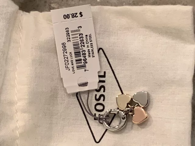 SALE! NWT & TIN / FOSSIL LOVE & LUCK Triple Tri-Color Hearts - LAST ONE!