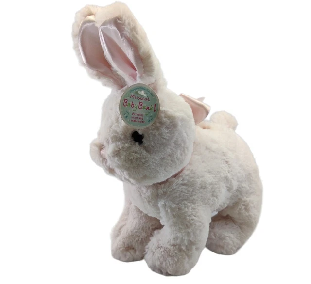 Bearington Baby Cottontail the Pink Bunny Musical Bank