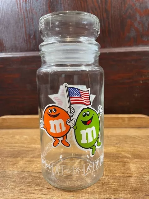 M&Ms XXIII 1984 Olympic GLASS JAR Olympiad 23 candy mms USA LA Los Angeles