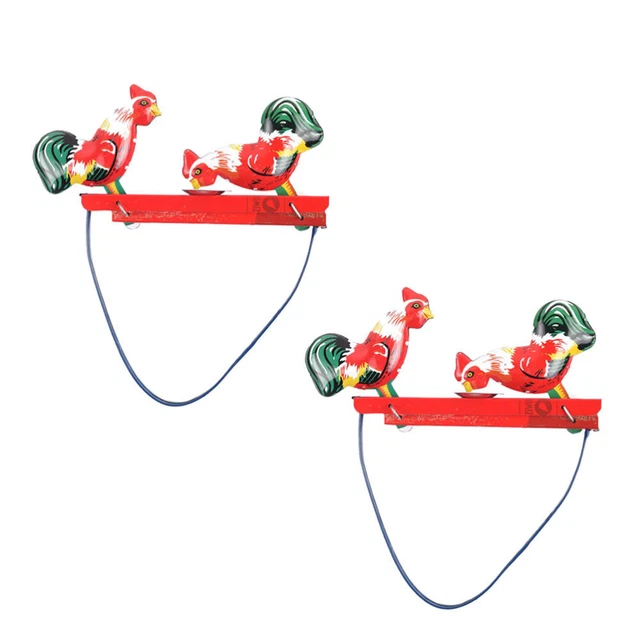 Bambino Ferro Pollo Pecking Riso Vintage Giocattoli Meccanici Nostalgia 2 Pz