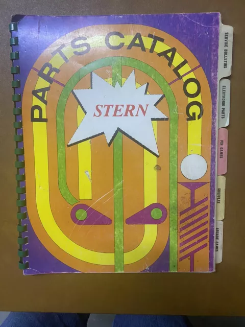 Stern PARTS CATALOG Manual for PINBALL & ARCADE GAMES- good used original