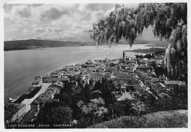 Cartolina lago Maggiore Arona panorama