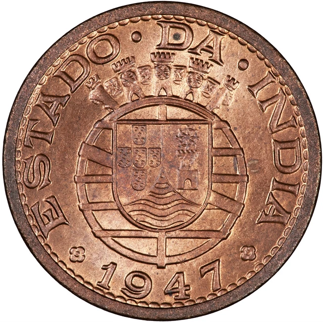 India (Portuguese) 1947 Tanga R+B UNC