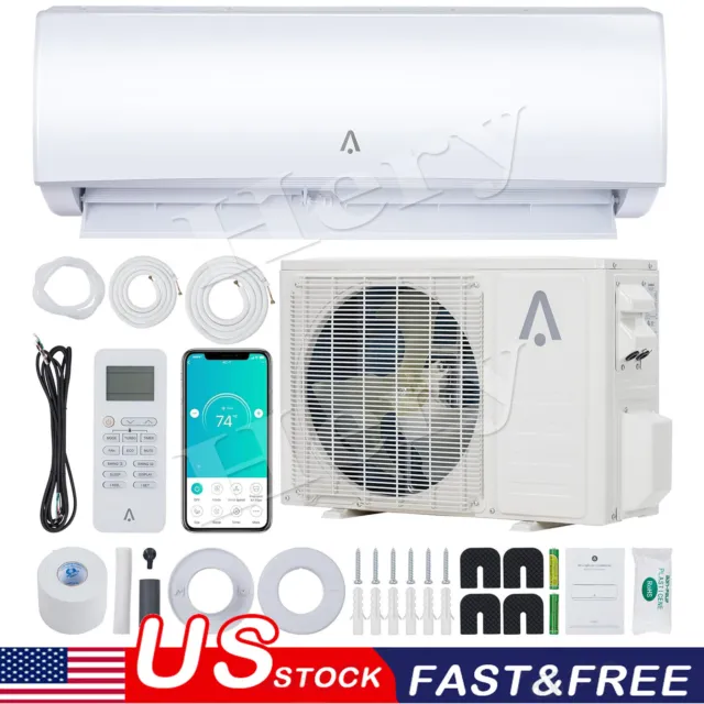 9000-24000 BTU Ductless Mini Split Air Conditioner Heat Pump 19 SEER2 110V 220V