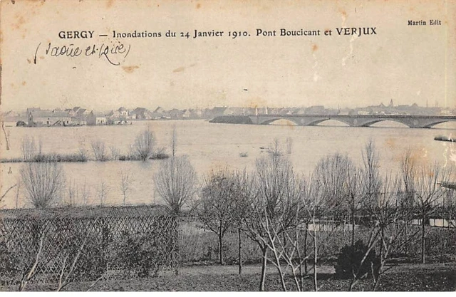 95 - CERGY - SAN52255 - Inondations du 24 janvier 1910 - Pont Boucicant et Verj