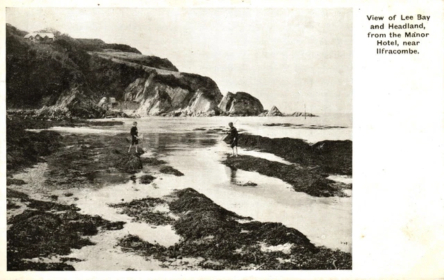 Ilfracombe Postkarte C1920 Manor Hotel Anzeige Lee Bay View Devon