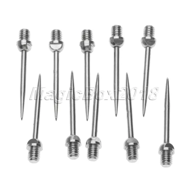 10Pc Replacement Silver Colour Steel Darts Tips Dart Points Needles Shaft Supply