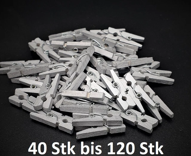 Mini pinzas para ropa 40-120 ud. dinero regalo decoración pinzas plata
