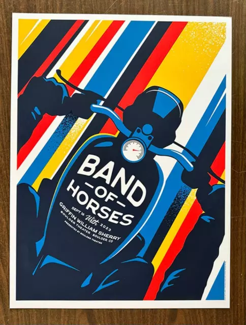 Band Of Horses Boulder 2023 Concert Poster Dan Stiles Silkscreen Motorcycle