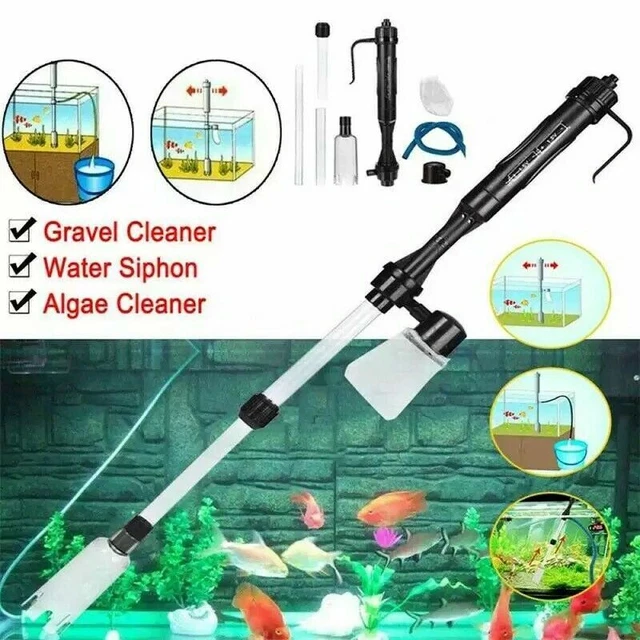 5in1 Electric Aquarium Fish Tank Siphon Pump Vacuum Gravel Water Filter Cleaner