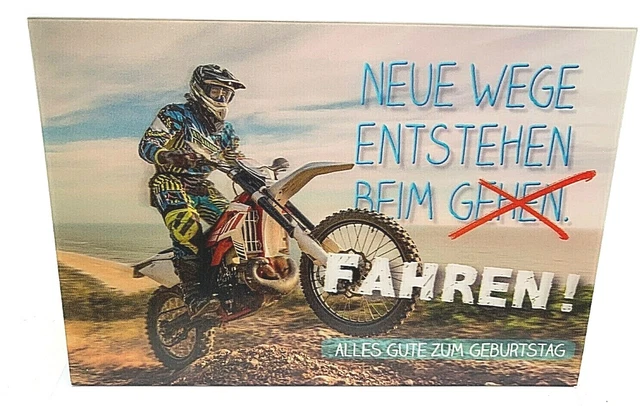 ENDURO GEBURTSTAGSKARTE 3D Glückwunschkarte Geburtstag Karte Motocross