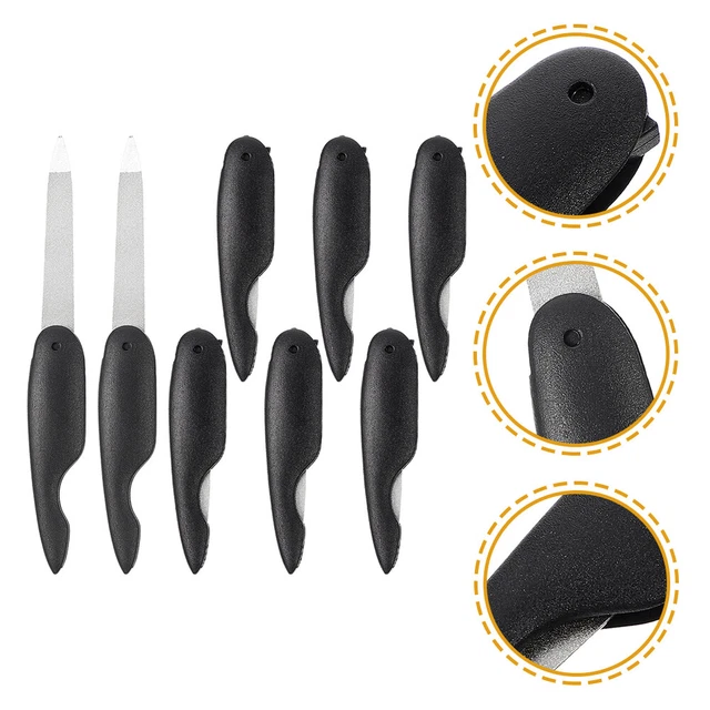 8pcs fichier de ongles pliant en métal double côté double ongle tampon