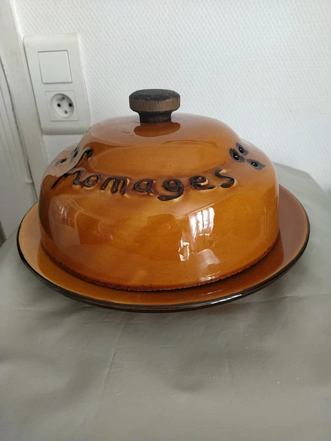 ANCIEN PIQUE-FLEURS BOULE en céramique bleue vernissée signé GI EUR 30