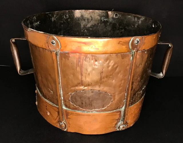 Ancienne pelle a cendre en cuivre vintage avec attache