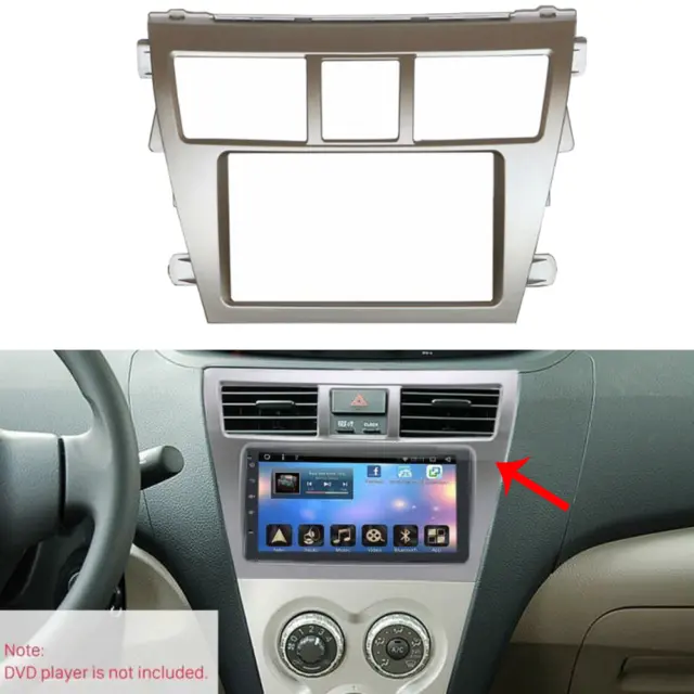 2 Din Car Radio Frame Dash Stereo Trim Panel For Toyota Vios Belta Yaris Sedan