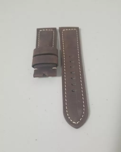 Panerai Watch 24mm Brown Assolutamente Leather OEM Suede Strap for Tang Buckle