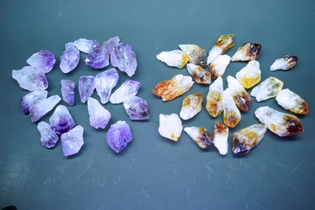 Amethyst & Citrine Points Mix 1/2 LB Crystal Points Natural Mineral Specimens