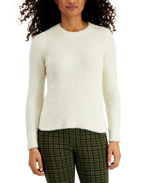 MSRP $38 Style & Co Plush Sweater White Size Large