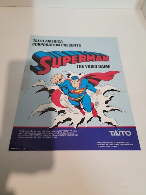 Flyer  TATIO,SUPERMAN  Arcade Video Game advertisement original see pic