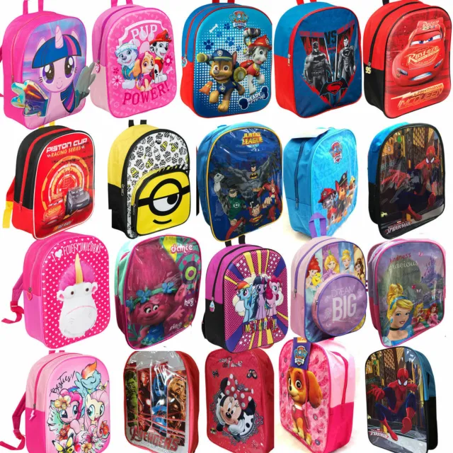 New Kids Childrens Toddlers Juniors Character Backpack Rucksack Lunch School Bag