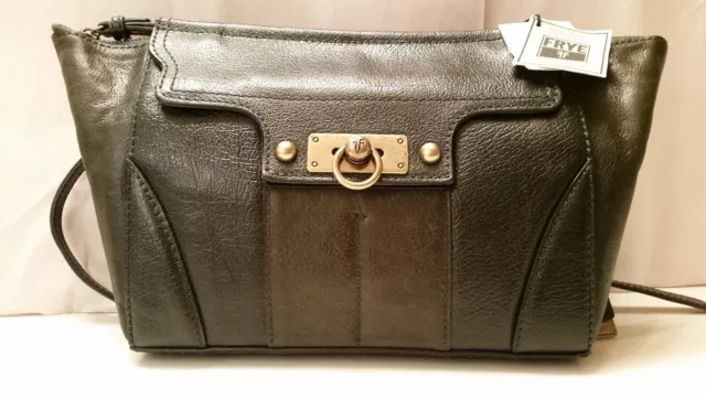 Frye Dana Green Leather Clutch Bag Purse RETAIL $368 DB822 34DB822-GRN NWT