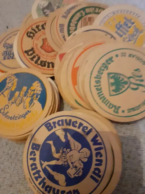 über 60 versch. alte Bierdeckel aus Deutschland, ca. 50er Jahre