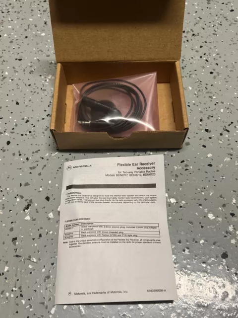 Motorola BDN6719A OEM Flexible Ear Receiver Two-Way Radio Police Fire EMS - NEW