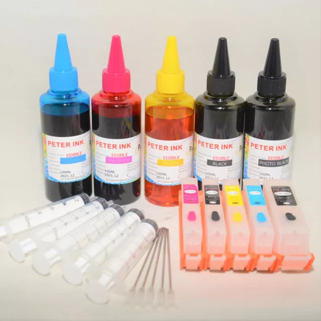 Edible refillable ink kit for Canon PGI-250 CLI-251 IP7220 IX6820 MG5420 printer