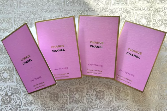 CHANEL CHANCE EAU Tendre Edp 4 Spray Carded Samples 1.5 Ml/0.05 Fl