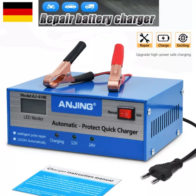 130W 400AH Auto Intelligente Batterieladegerät 12/24V KFZ LKW Batterie Ladegerät