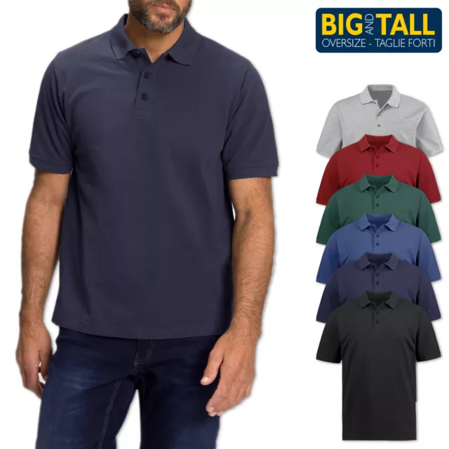 Polo Uomo Cotone Taglie Forti T-Shirt Maniche Corte Maglia BIG & TALL VEQUE