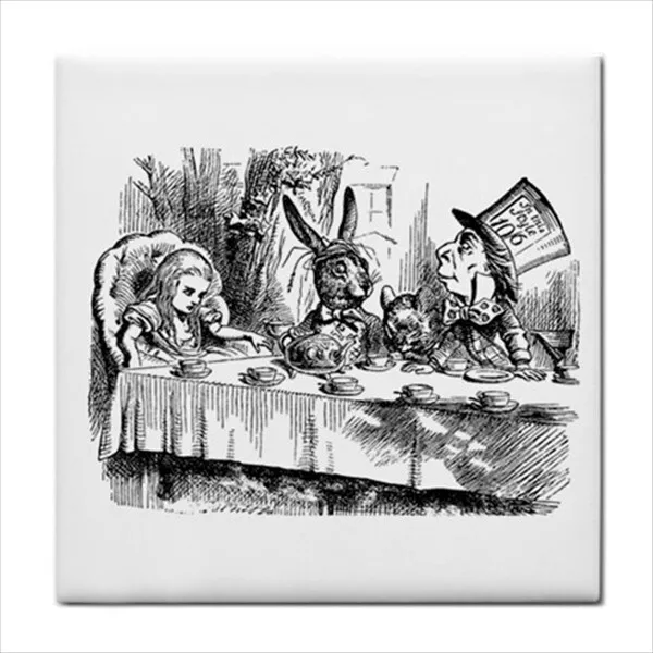 Mad Hatter Tea Party Alice In Wonderland Decorative Wall Art Ceramic Tile