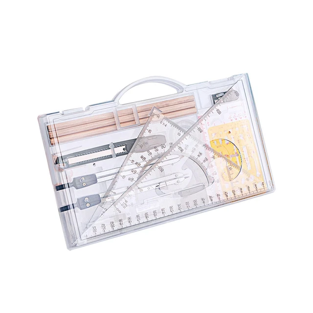 Kemengsuer Safe T Compass 2 En 1 - Boussole Géométrie + Règle 15 Cm, Outil De Dessin Cercle Précis Pour Élèves Et Salle De Classe (Jaune)
