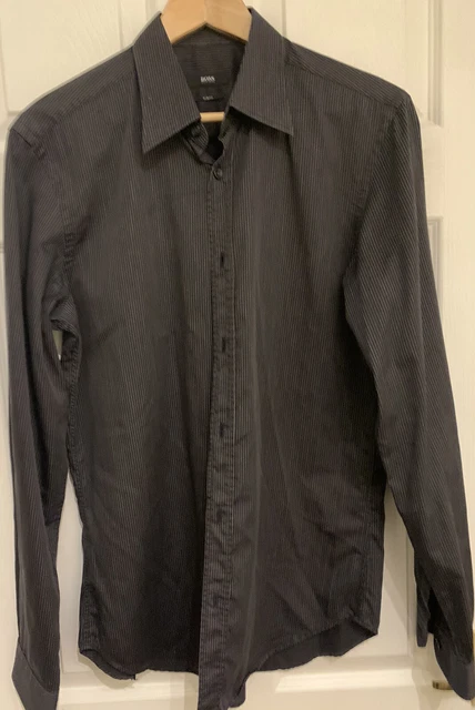 Camicia Hugo Boss bianco e nero gesso taglia media (39/40)