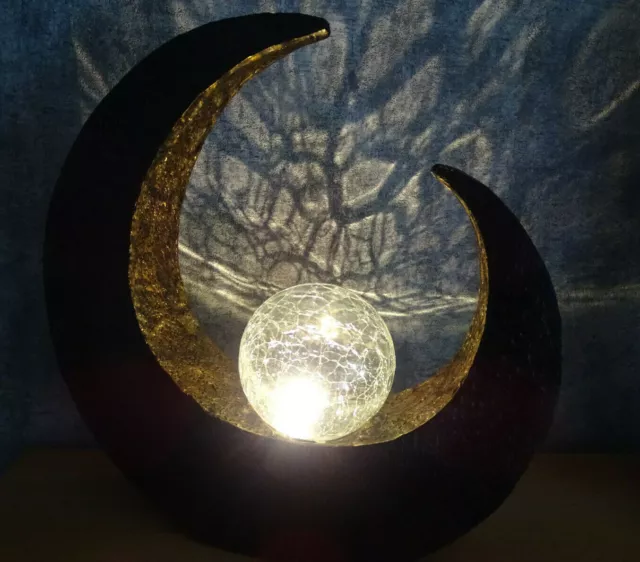 Solarleuchte--Sichel mit Solar Glas-Kugel -ca. 30 cm-Garten Deko-Solarlampe