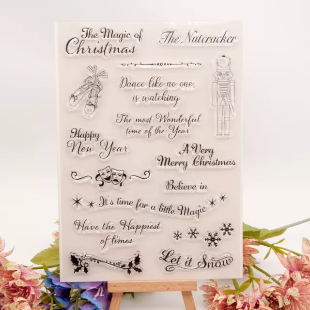 Christmas Phrase Silicone Clear Stamp Scrapbooking Embossing Card Album Craft