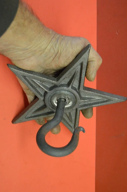 Chandelier Lighting Ceiling Swag Beam Hook, Wrought Iron 7" Star, 1/2" Screw