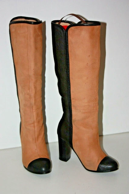 Bottes Mi-mollet Vic En Cuir Vanille Taille 37 - Occasion Très Bon état