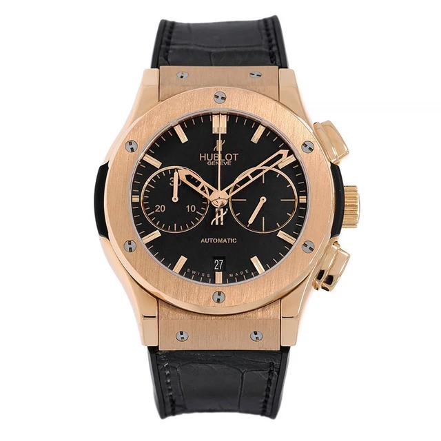 Hublot Classic Fusion Watch 45MM Rose Gold Black Index Hour Markers Dial Leather Hublot Classic Fusion Watch 45MM Rose Gold Black Index Hour Markers Dial Leather
