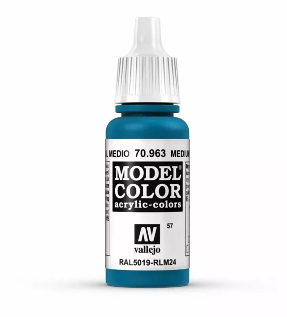 Vallejo Model Color 17 ml Acrylic Paint - Medium Blue Medium Blue 17 ml (Pack of