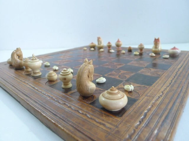 MAGNIFIQUE JEU D’ÉCHECS regence 18th chess set rare 90mm antik schach echiquier EUR 3.250,00