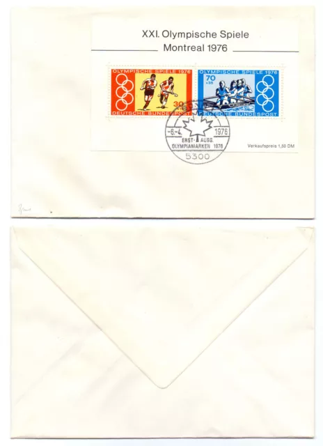 102012 - Block 12 - FDC - Bonn 6.4.1976 - Olympische Spiele Montreal