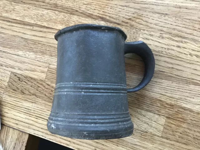 Victorian Pewter Half Pint  Tankard: James Yates