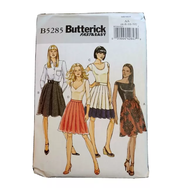 Butterick Donna Plissettato B5285 Misura 6-8-10-12 Cartamodello Non Tagliate