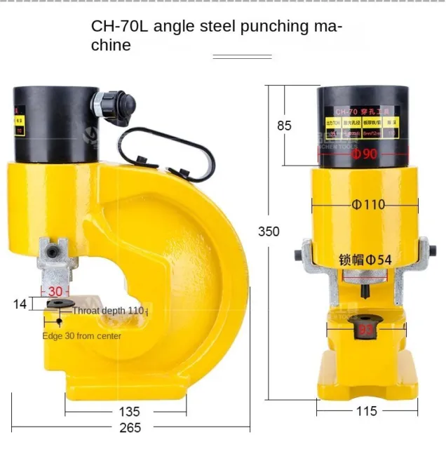 New Electric Hydraulic Angle Steel Puncher Angle Steel Processing Tools CH-70L