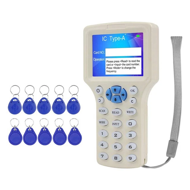 10 Frequency RFID Copier/Writer//Duplicator 125KHz 13.56MHz USB Prog Q4L3