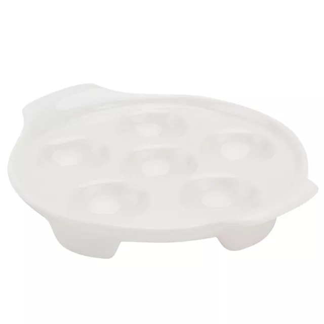 White Ceramic Escargot Plates Snail Mushroom Plate Dishes 6 Holes
